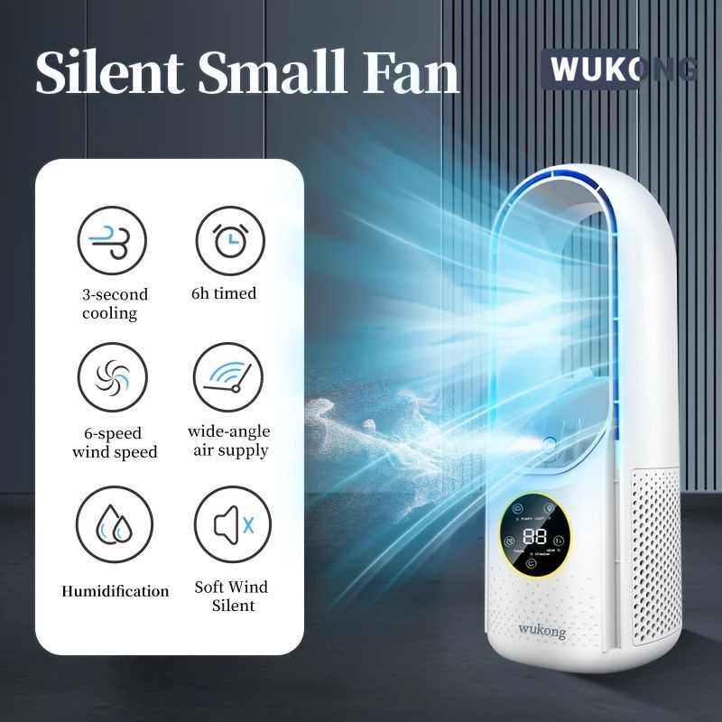 Bladeless Fan "PureBreeze" – 6 Speeds, 1-6 h Timer — White