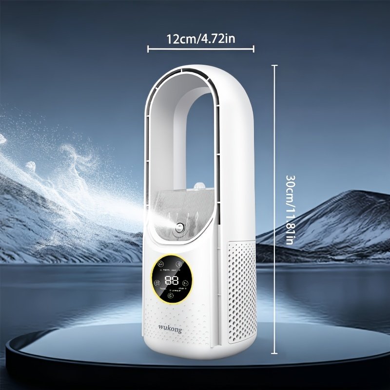 Ventilateur Sans Pales « PureBreeze » – 6 Vitesses, Minuterie 1-6 h — Blanc (2/9)