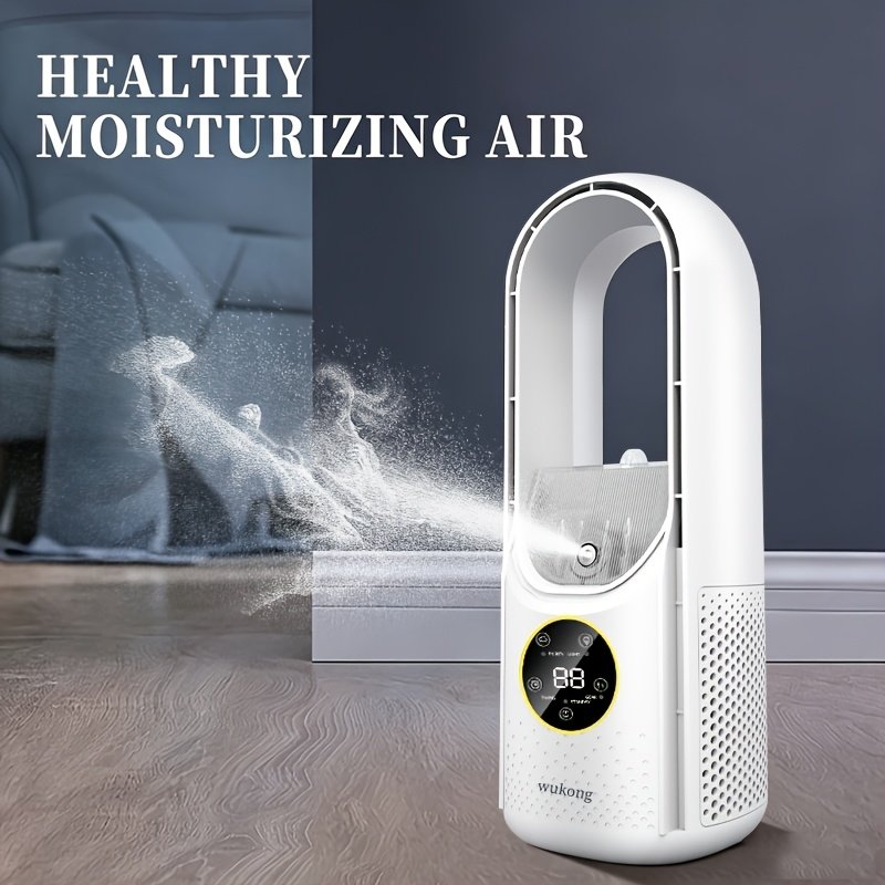 Ventilateur Sans Pales « PureBreeze » – 6 Vitesses, Minuterie 1-6 h — Blanc (3/9)
